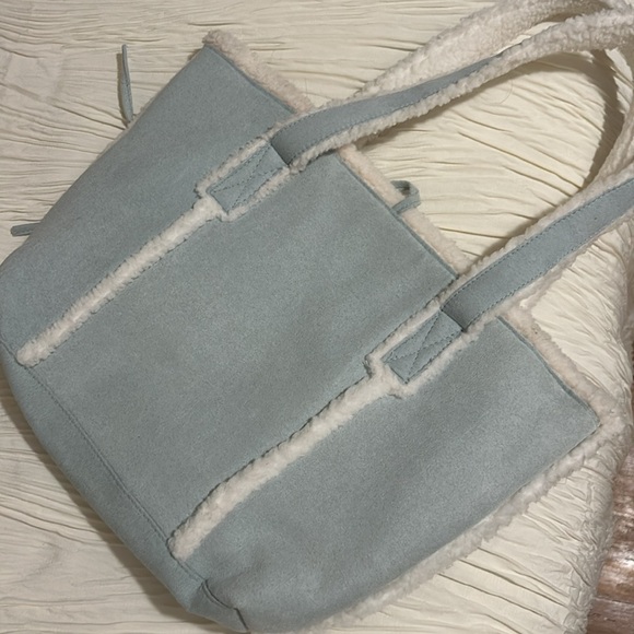 DONATED Blue Fuzzy Tote - Picture 4 of 6